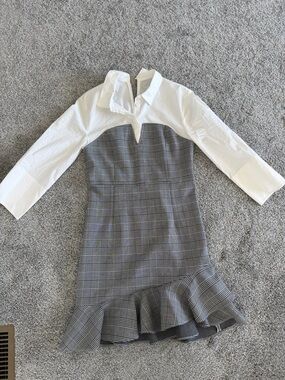 2-in-1 Plaid Patchwork Mermaid Hem Mini Dress